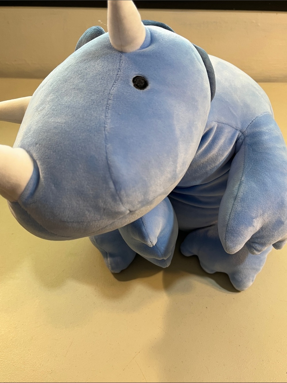 Pillowfort Blue Rhino Plush with White Horns